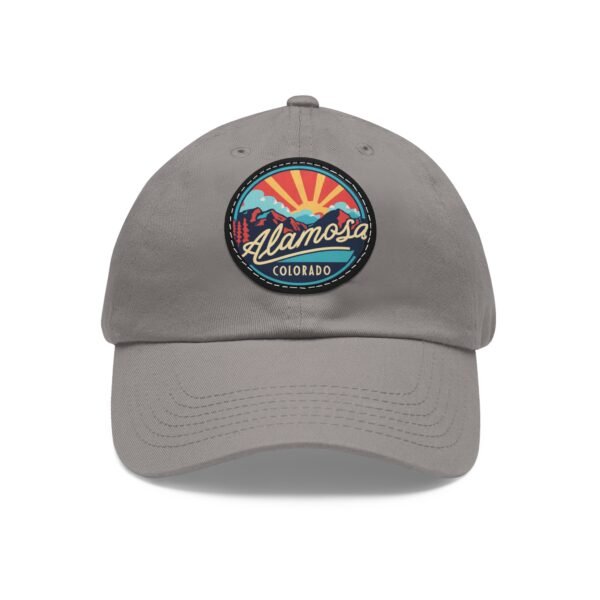 9342311455360570047_2048.jpeg Alamosa Colorado Hat - Retro Sunset Leather Patch Dad Cap, Great Sand Dunes Mountains Souvenir, Outdoor Adventure Headwear