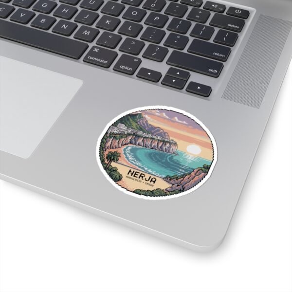 Nerja Spain Sticker - Pixel Art Mediterranean Sunset | Retro 8-Bit Coastal Design of Andalucía | Travel Vinyl Decal for Laptop & Bottle