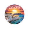 Cadaqués España Sticker - Sunset Coastal View, Mediterranean Village & Boats - Travel Souvenir, Beach Town Art, Summer Vibes