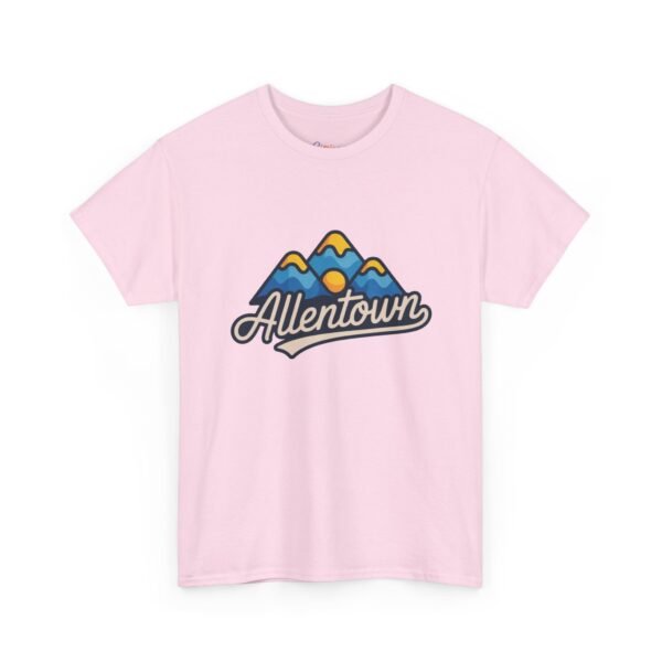 9504453745301119047_2048.jpeg Allentown Mountains T-Shirt - Retro Minimalist Design with Sunset & Peaks - Unisex Softstyle Tee, Pennsylvania Nature Lover Gift