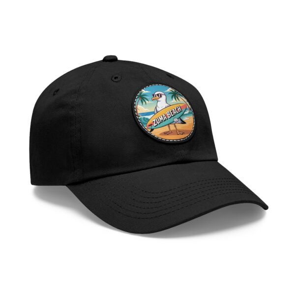 Zuma Beach Hat - PU Leather Patch Funny Seagull Baseball Cap, Malibu California Souvenir