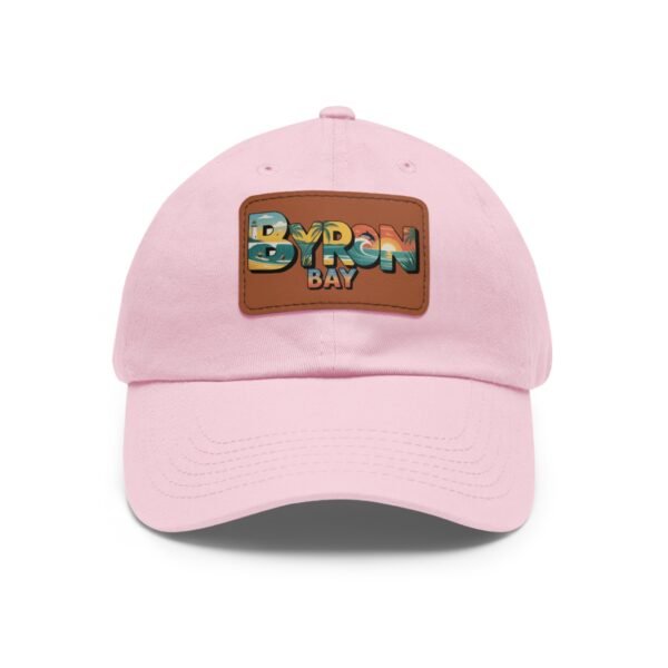 9676451632956330121_2048.jpeg Byron Bay Hat - Retro Leather Patch Dad Hat with Coastal Landscape Design, Summer Beachwear Gift, Australia Travel Souvenir