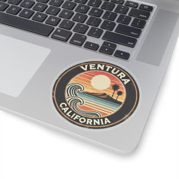 Stickers - Ventura California Beach Sunset Design - Coastal Vibes, Kiss-Cut Stickers, Laptop Decals, Water Bottle Stickers, Scrapbooking,
