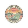 Vintage Surfing Kiss-Cut Stickers - Retro Ventura, California Design, Retro Surf Stickers, Beach Lover Gift, Travel Sticker, Scrapbook
