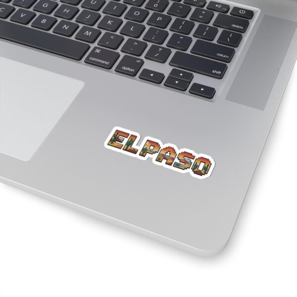 El Paso Pixel Art Sticker | Texas Desert Sunset Decal | Retro 8-Bit Gaming Style | Vinyl Sticker for Laptop | Texas Gift Idea