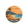Ventura, California - Sunset on the shore of the beach - Kiss-Cut Stickers