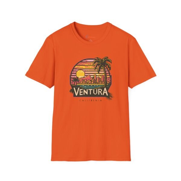 Ventura Sunset Pixel Art California Dream Unisex Softstyle T-Shirt, Graphic Tee, Vintage Style Shirt, Retro Tshirt, Beach Lover Gift