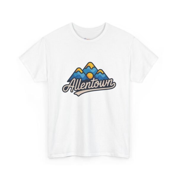 9985994982867883027_2048.jpeg Allentown Mountains T-Shirt - Retro Minimalist Design with Sunset & Peaks - Unisex Softstyle Tee, Pennsylvania Nature Lover Gift